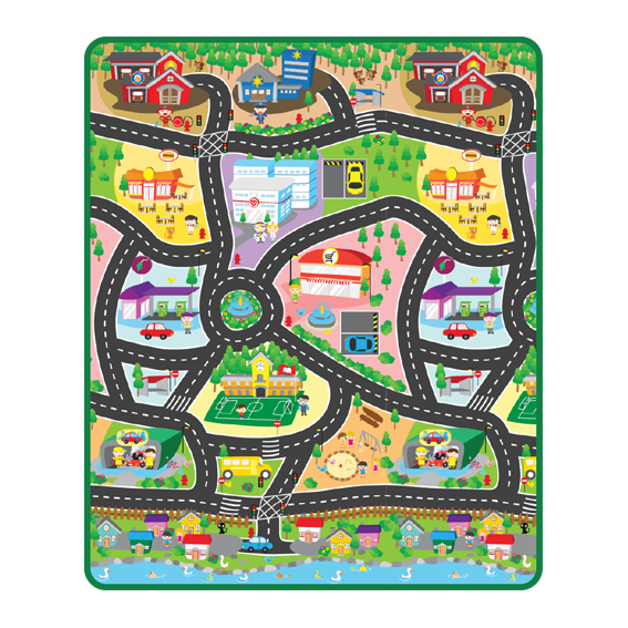 3052R/WC › City Map Track Rollmat With Toy Car