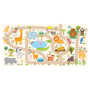 3408R / 3408R(WC) - Safari Track Puzzle Mat Printed Roll Mat